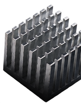 Silver aluminum heat sink with closely spaced cooling fins