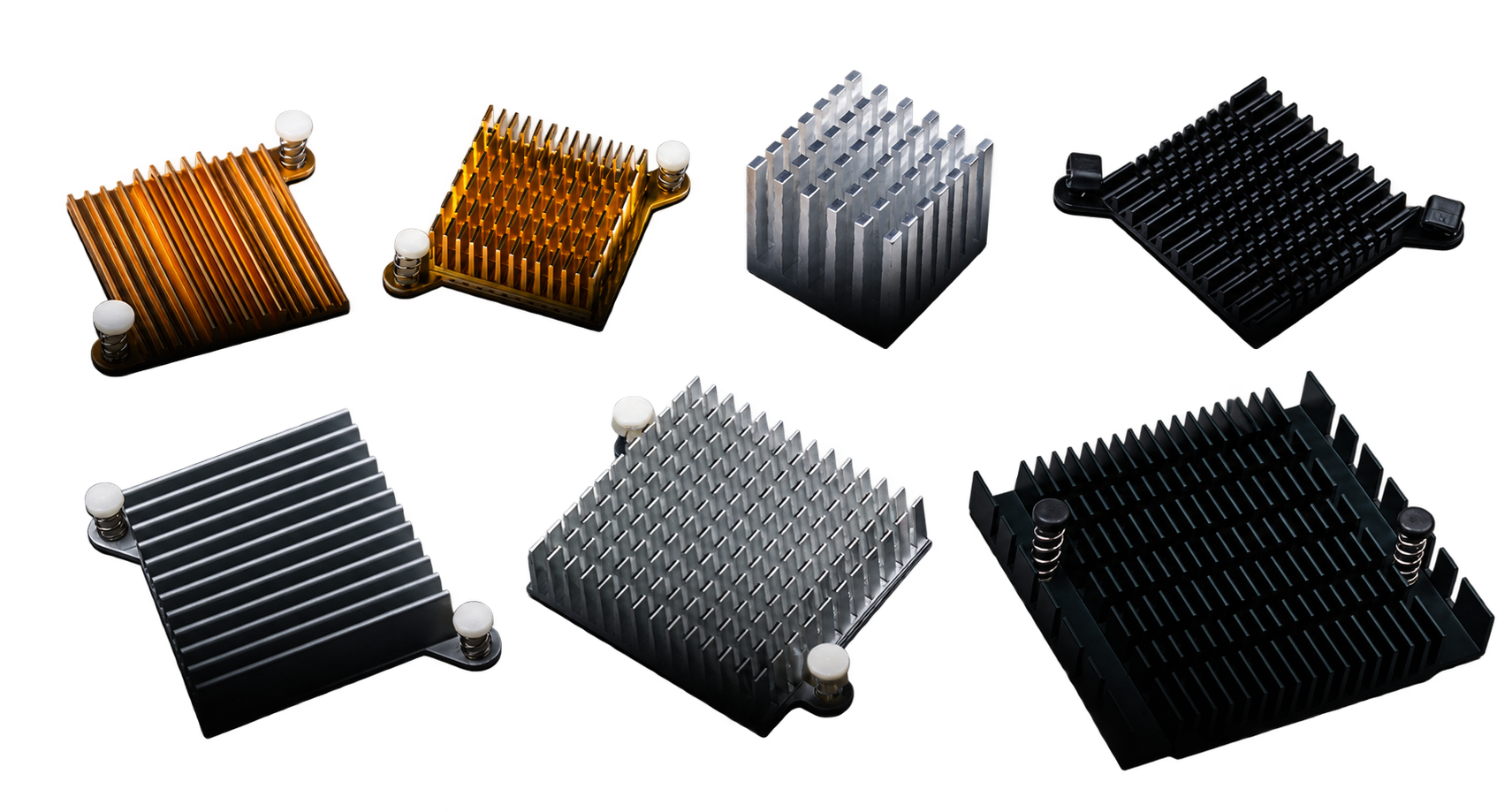 Large black anodized aluminum heat sink with cooling fins